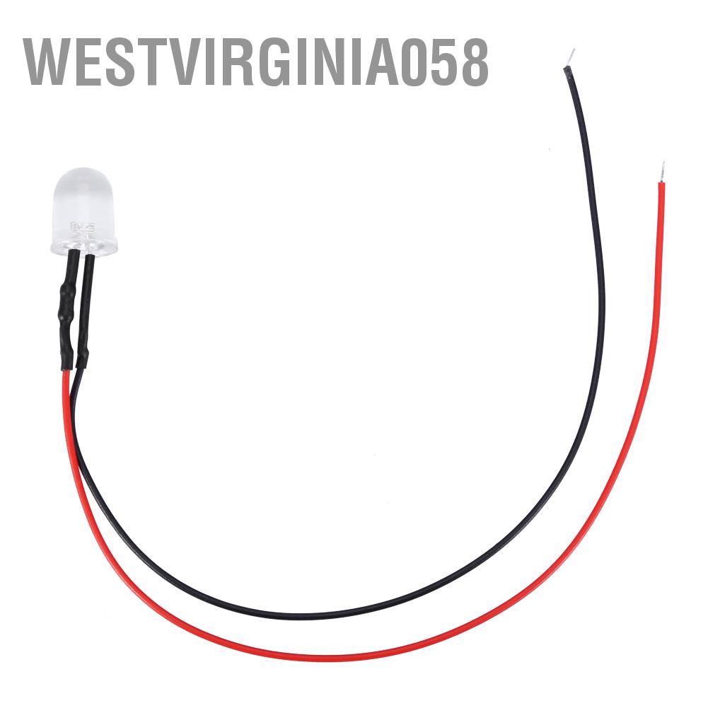 Westvirginia058 Westvirginia058 10pcs 12v 10mm LED Light emitting Diode Wired Multicolor Cable 20cm 0.06W