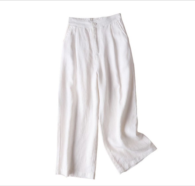 Quần culottes lửng khóa thật chất đũi siêu mát_Kim Anh Shop