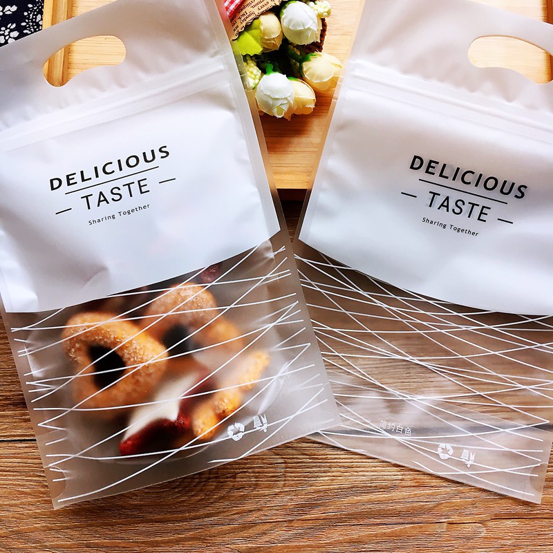 10 Túi zip đựng bánh sọc Taste ⚡ GIÁ SỐC ⚡ túi zip đựng bánh tiện lợi và có thể tái sử dụng