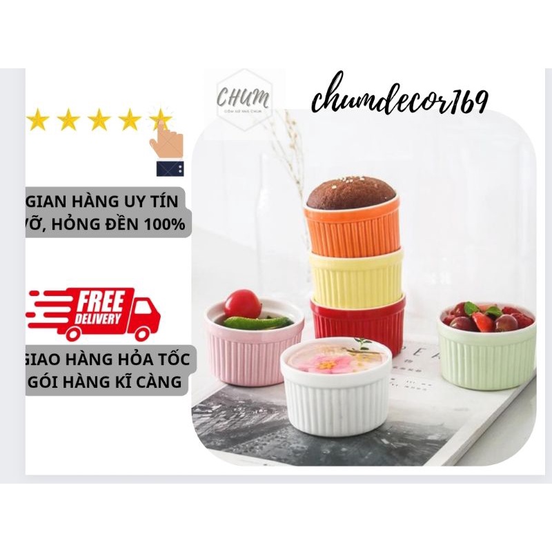 Ramenkin Chén Caramen Khuôn Bánh Flan Rau Câu Hũ Caramen Khay Nướng Bánh Hũ Sứ Cốc Làm Caramen Sữa Chua TA3