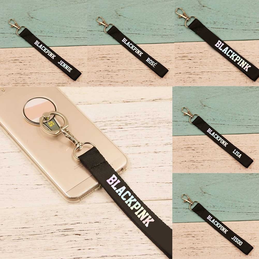 Dây đeo móc khóa in chữ laser nhóm nhạc KPOP Blackpink Lisa/Jisoo/Jennie