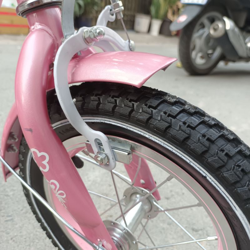 ( LẮP RÁP HOÀN CHỈNH ) xe đạp màu hồng 16inch cho bé gái từ 4 đến 6 tuổi