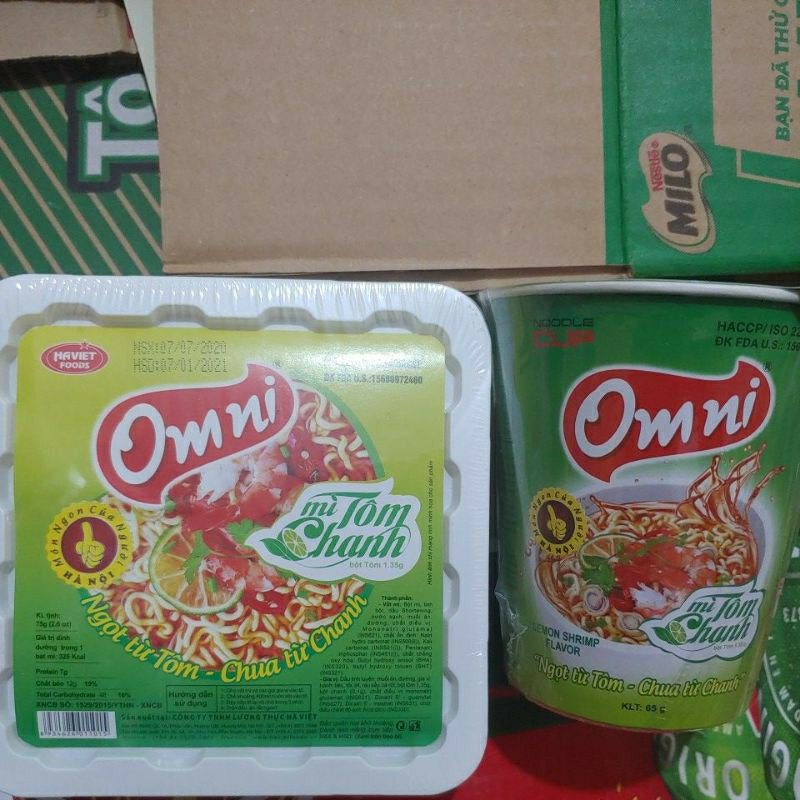 Thùng mì Omni tôm chanh 24 cốc/thùng