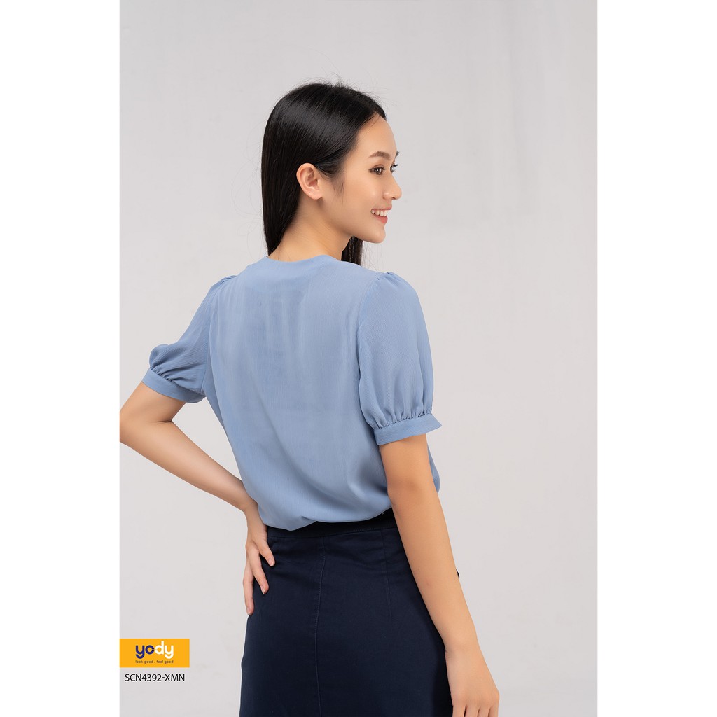 Áo sơ mi Nữ YODY cổ nơ lé phối nhẹ nhàng nữ tính thắt dây nơ cổ SCN4392 | BigBuy360 - bigbuy360.vn