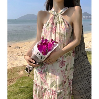 Váy maxi đi biển in hoa mẫu mới