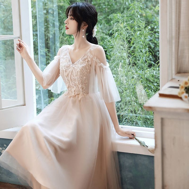 Đầm phù dâu dài dáng ôm sát thời trang mùa hè dành cho nữ