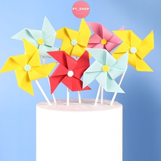 Chong chóng xốp trang trí bánh kem (Set 3 que), set cắm bánh