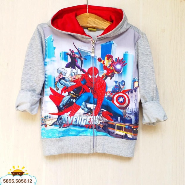 Áo khoác siêu nhân nhện màu ghi