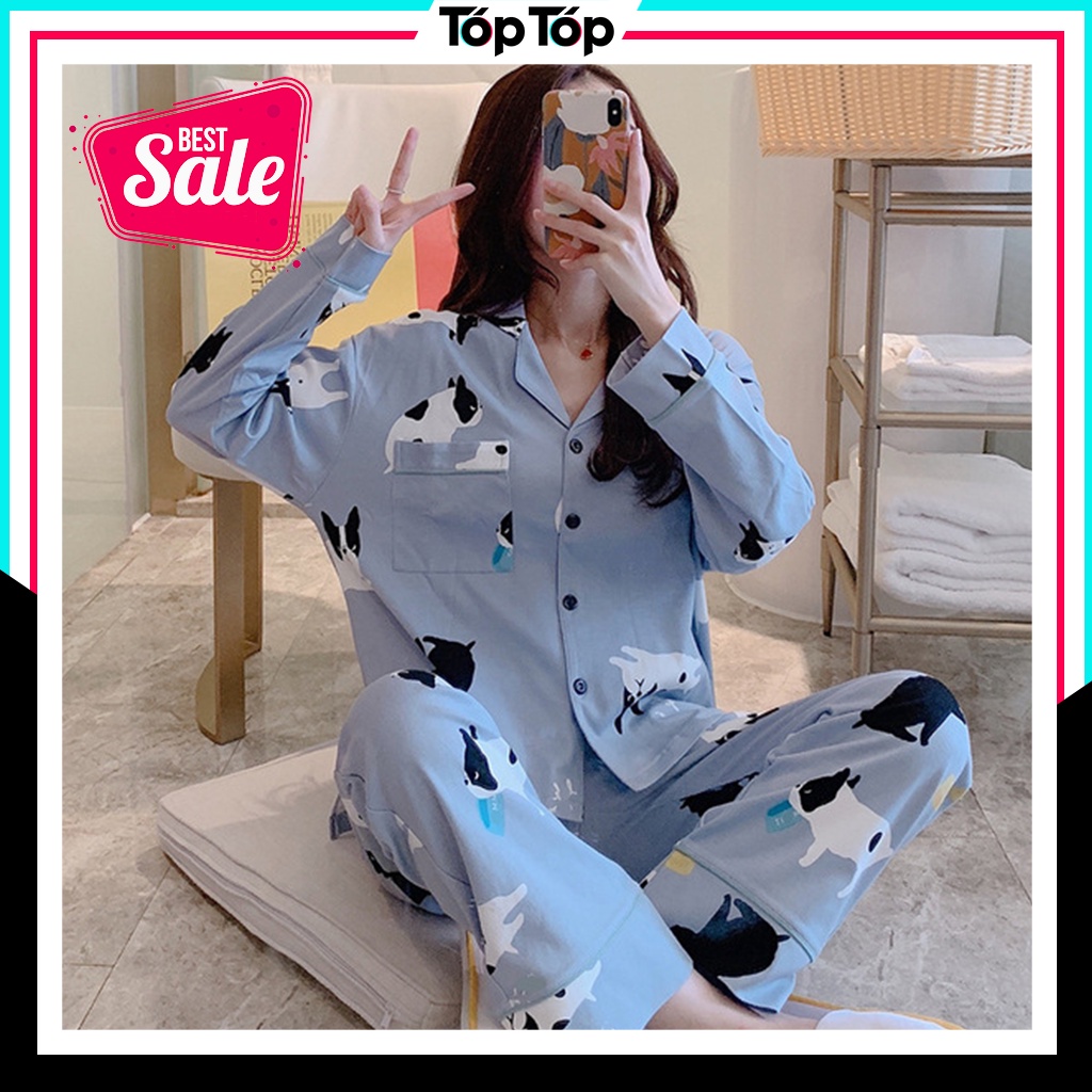 Đồ ngủ nữ pijama dài tay cao cấp chất Hàn thu đông mặc nhà dễ thương PJMDAII02