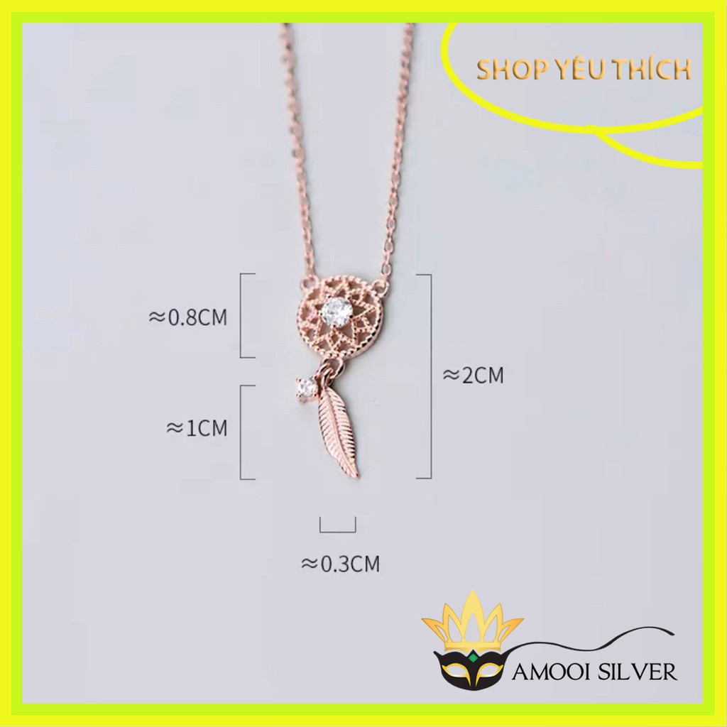 Dây chuyền bạc S925 dream catcher chiếc lá nhí - Amooi Silver AD39