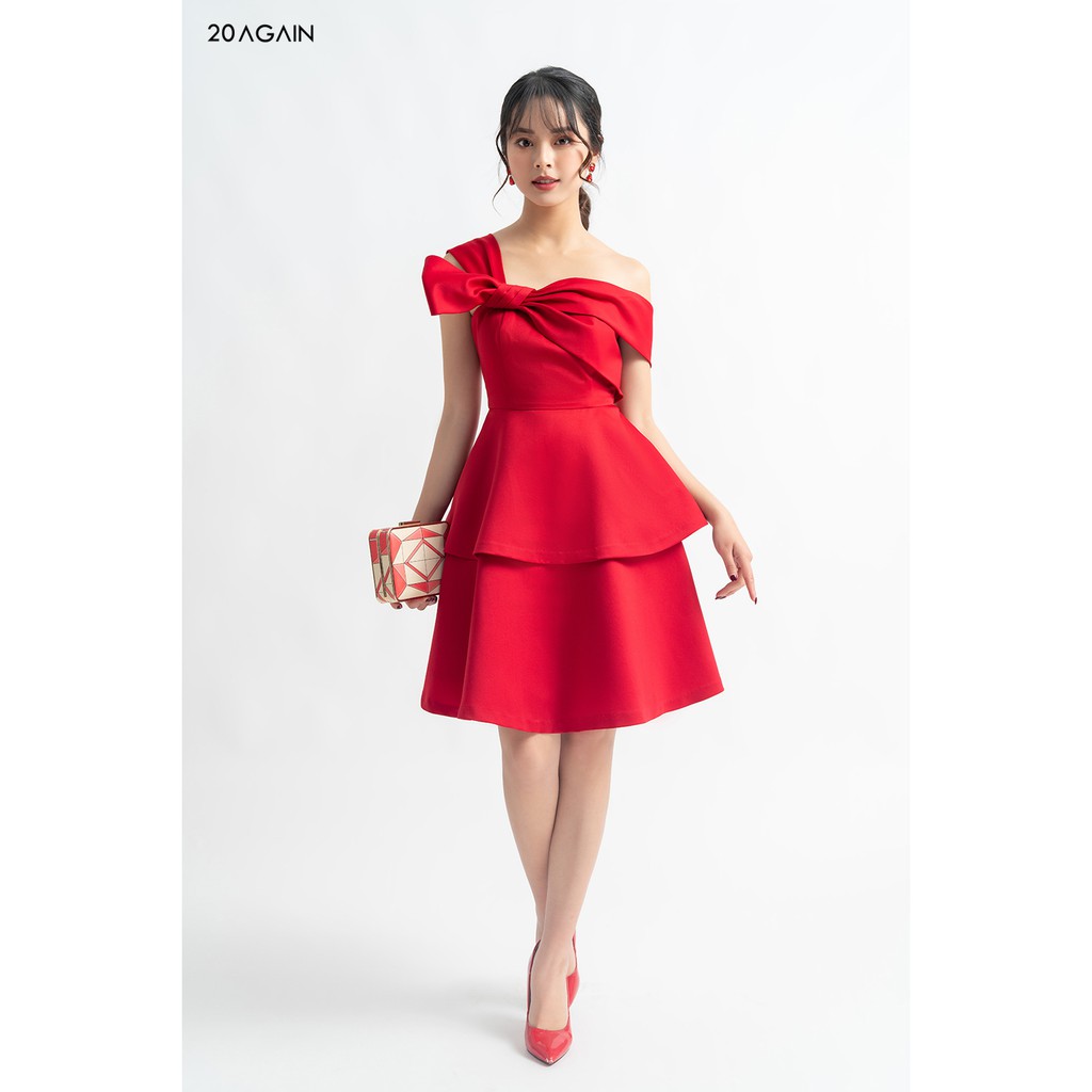 Đầm vải trễ vai nơ lệch - 20 AGAIN - DEA1161 | BigBuy360 - bigbuy360.vn