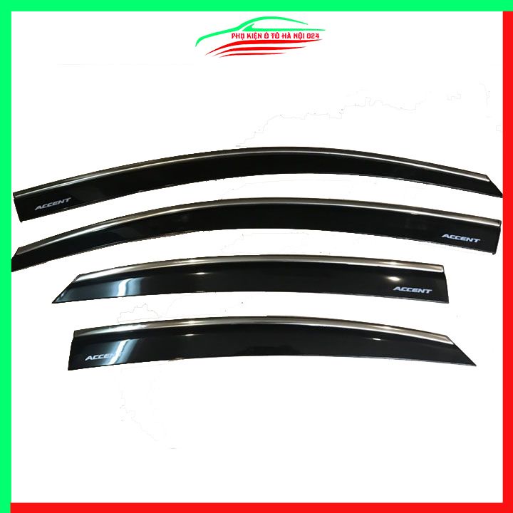 Vè che mưa ô tô Accent 2018-2023 chỉ inox cao cấp