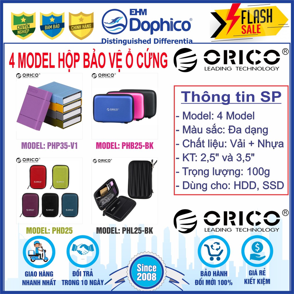 4 Model Hộp bảo vệ ổ cứng Orico 2.5”/3.5” – PHP35-V1/PHB25-BK/PHD25/PHL25-BK – Bảo vệ tối ưu cho HDD/SSD