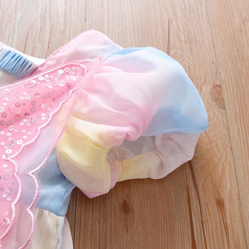 Đầm Công Chúa Chất Chiffon Tay Ngắn Hoạ Tiết Bướm Nhiều Màu Sắc Cho Bé Gái