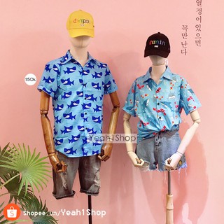 [Yeah1Shop]- Áo sơ mi hoạt hình cá mập  (M, L, XL) (SMHH)