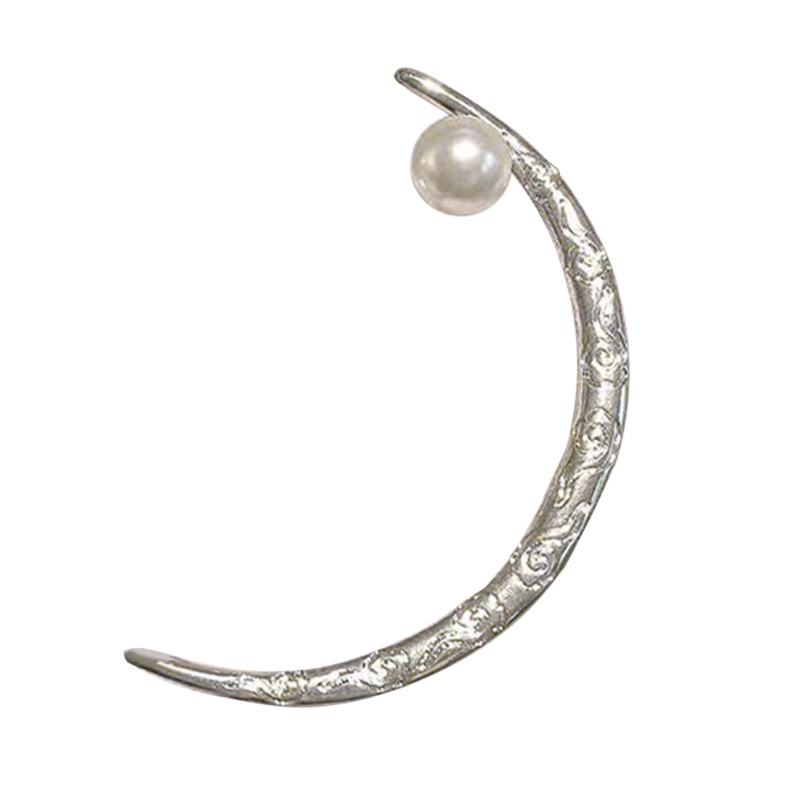 Nĩa Cài Tóc Màu Trơn Hình Mặt Trăng Thời Trang