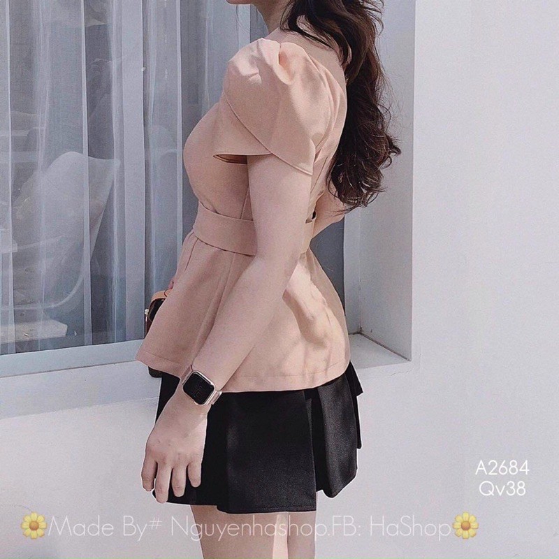 Áo peplum tay xếp #bigsize 60kg đến 90kg