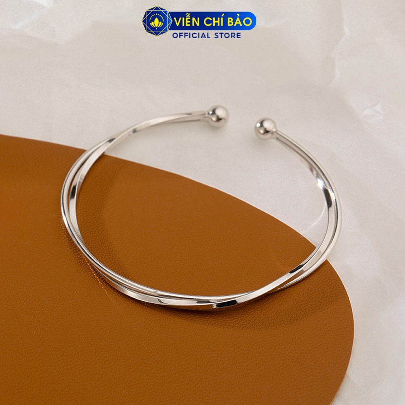 Vòng cứng đeo tay bạc nữ xoắn chất liệu bạc 925 thời trang phụ kiện trang sức Viễn Chí Bảo L000408