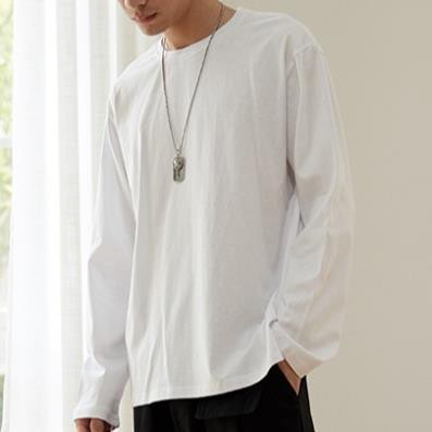 Áo Thun Nam VYLLINHSHOP Áo thu đông trơn tay dài cổ tròn basic vải sufa giữ nhiệt 2 màu đen trắng 3 size M L XL