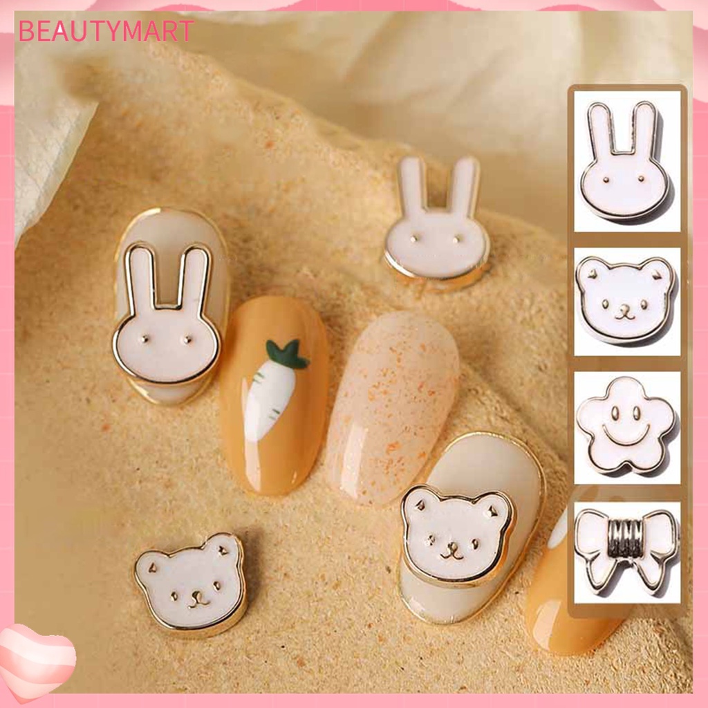 Bộ 5 Phụ Kiện Trang Trí Móng Tay Hình Hoạt Hình Bằng Hợp Kim Chống Rỉ Sét DIY