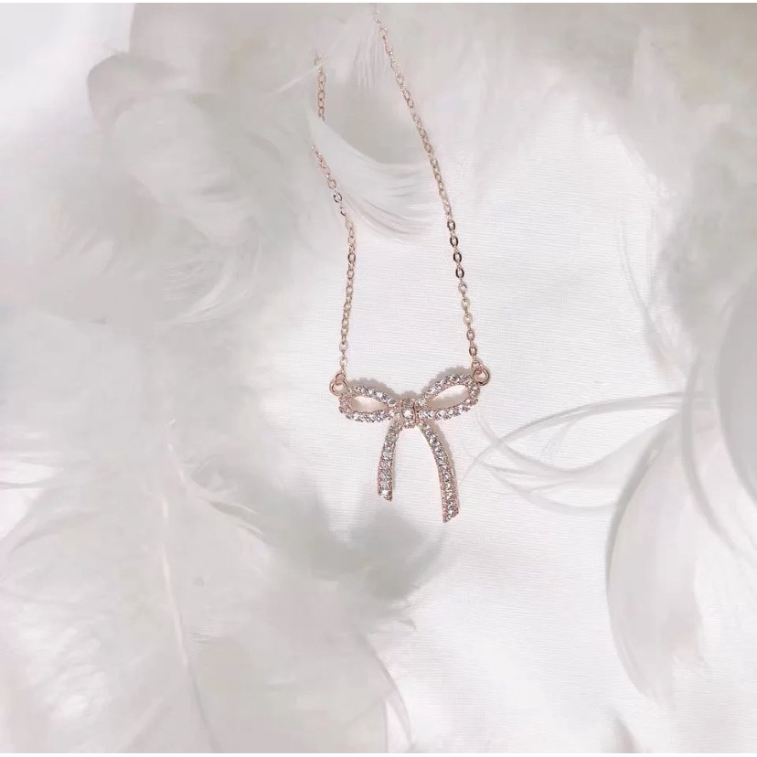 Dây Chuyền Đính Đá Zircon/Vàng Hồng/Bạc Siêu Ngắn Chống Thấm Nước Phong Cách Thời Trang Sang Trọng Cho Nữ