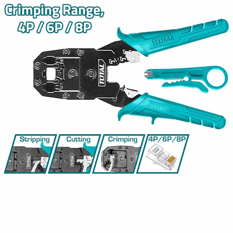 Kìm bấm cos viễn thông TOTAL TMPC4468P
