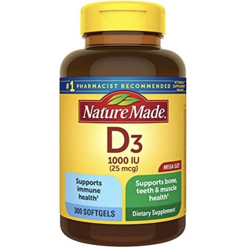 Viên uống hỗ trợ xương khớp bổ sung Vitamin D3 Nature Made 1000IU