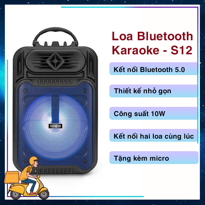 Loa Bluetooth, kết nối Bluetooth 5.0, thiết kế gọn nhẹ, công suất 10W, tích hợp kết nối nhiều thiết bị, tặng kèm micro.