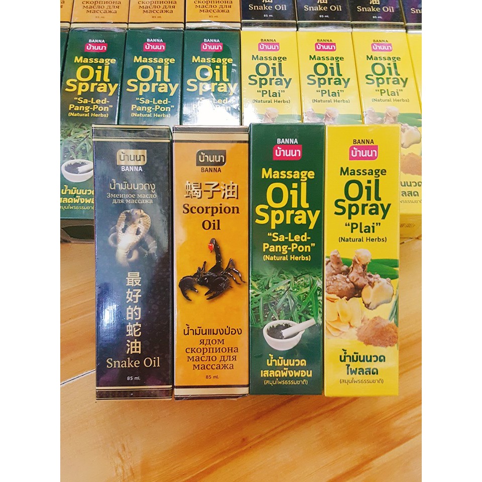 Dầu Massage Banna Oil Spray Natural Herbs Thái Lan 85ml