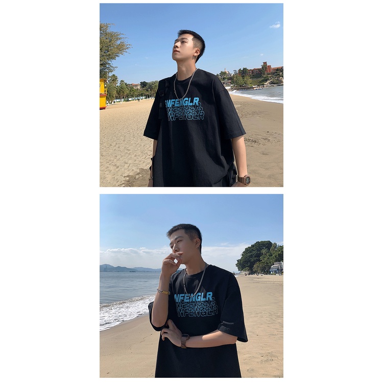 Áo Thun Nam Ngắn Tay Dáng Rộng Thời Trang Phong Cách Hàn Với 6 Màu Tùy Chọn