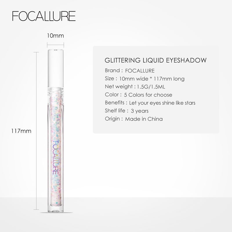 FA195  Phấn Mắt Focallure Dạng Lỏng Chống Thấm Nước Nhanh Khô Độ Bão Hòa Cao 1pc/1.5g