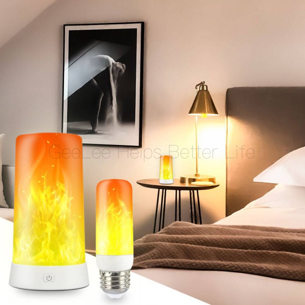 Đèn Led Tạo Hiệu Ứng Ngọn Lửa Giả 4 Chế Độ Sạc Usb