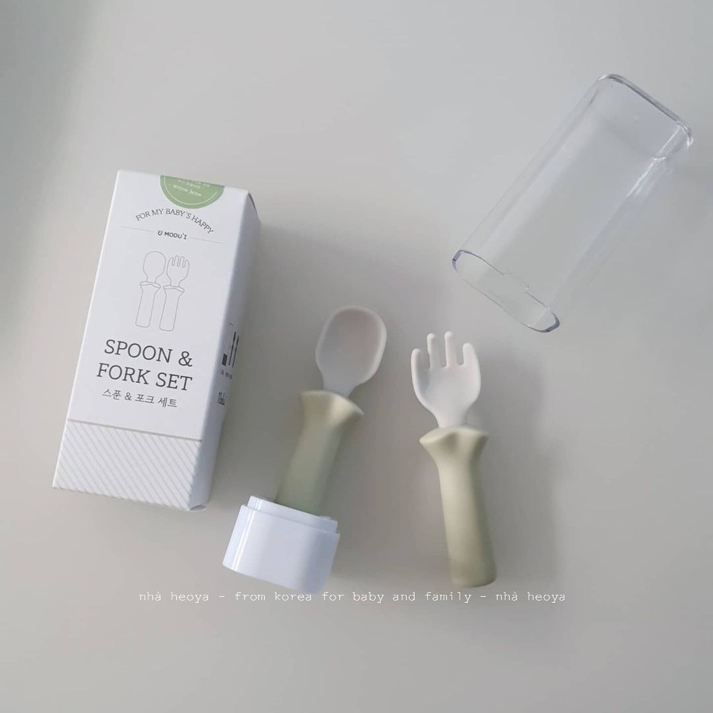 SET MUỖNG NĨA SILICON SPOON & FORK SET BLUEMAMA KÈM HỘP ĐỰNG CAO CẤP