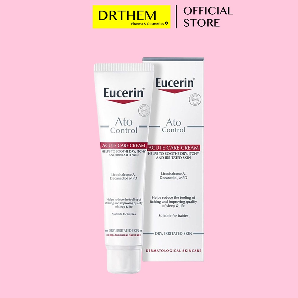 Kem Dưỡng Da Eucerin Ato Control Acute Care Cream 40ml - Giảm Ngứa Đỏ, Da Cơ Địa [LỌ CAO]