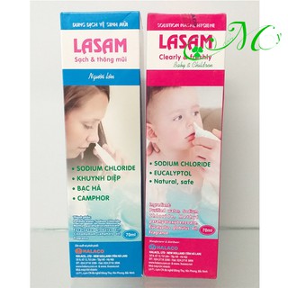 Nước muối biển xịt mũi Lasam - An toàn cho cả gia đình giúp giảm viêm mũi, khô mũi