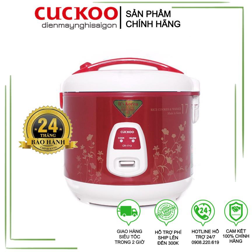 [Chính hãng - Bảo hành 2 năm] Nồi cơm điện Cuckoo CR-1713