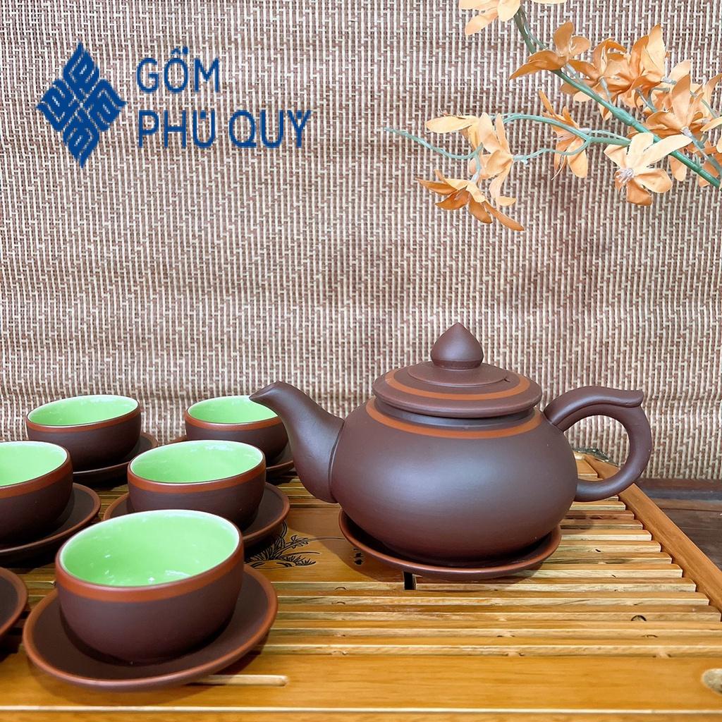 Bộ Ấm Trà ⚱ Gốm Sứ Bát Tràng ⚱ Bộ Ấm Chén Uống Trà Chóp Đỏ Cao Cấp Tử Sa Gomphuquy Ac75