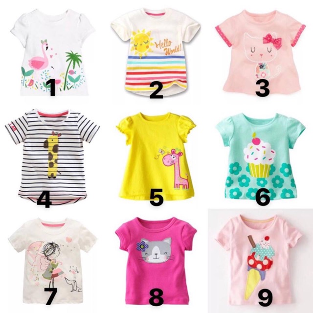 Set 3 áo phông bé gái