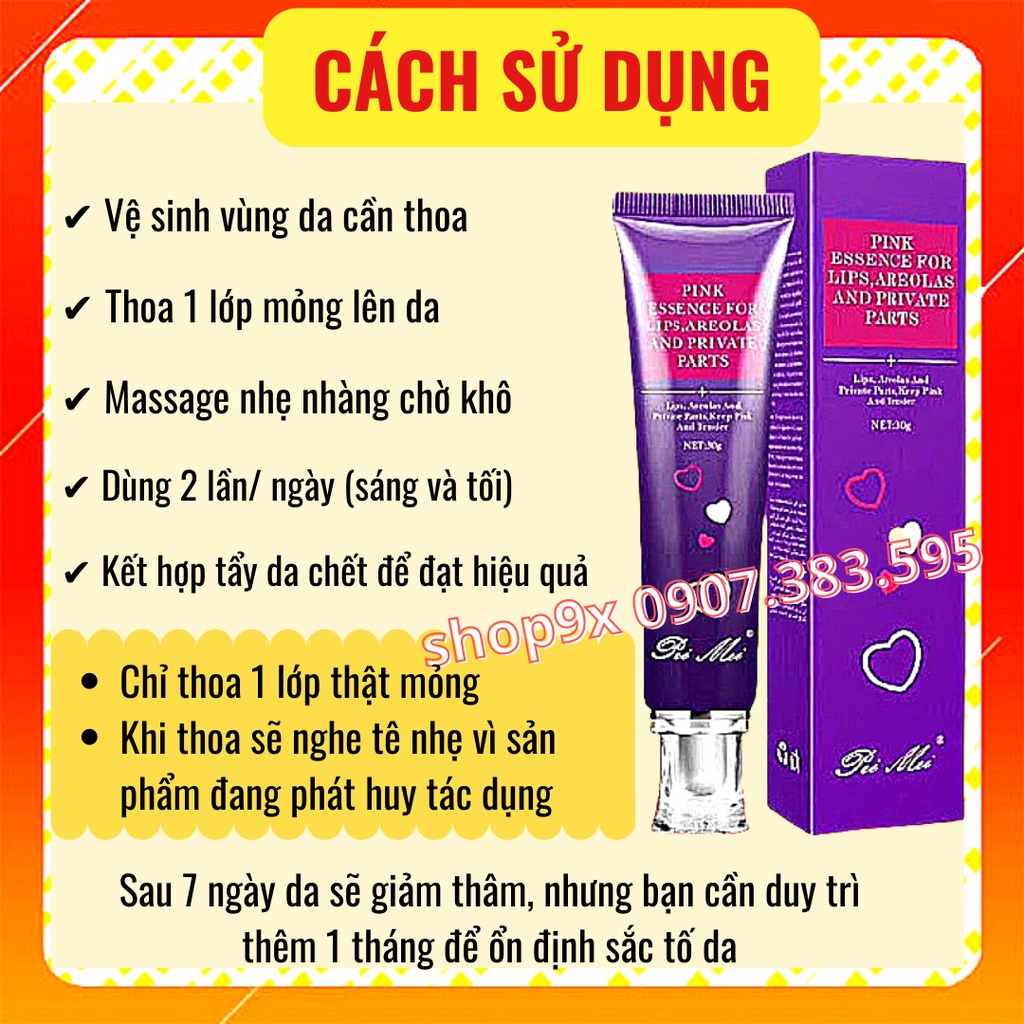 Kem Khử Thâm Dưỡng Hồng Môi - Nhũ Hoa - Vùng Kín Pei Mei 30g