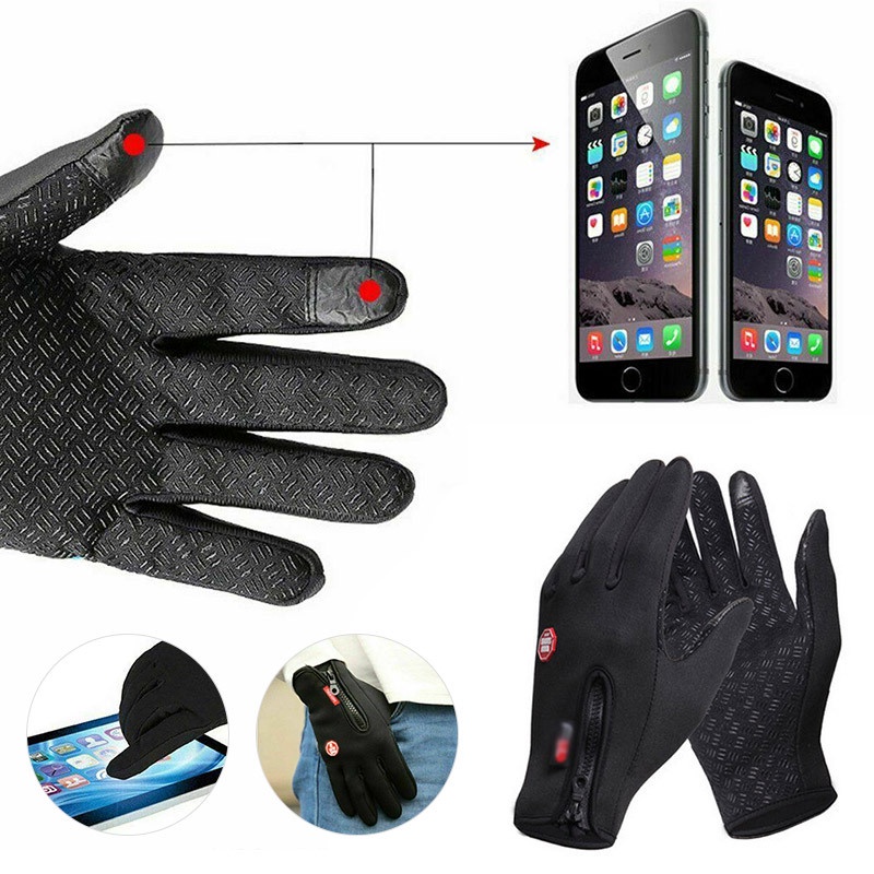 Găng tay full ngón mùa đông, cảm ứng điện thoại chống nước đi xe máy cho nam nữ