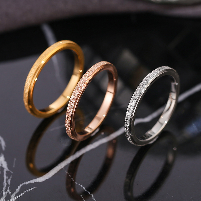 Nhẫn thép titan mạ vàng 18k phong cách Hàn Quốc thời trang