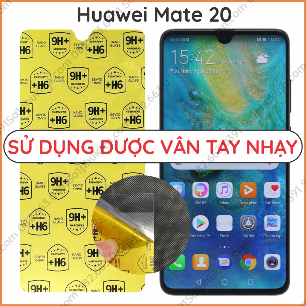 Kính cường lực Huawei Mate 20 loại dẻo nano , kính full màn hình, full keo, siêu chuẩn