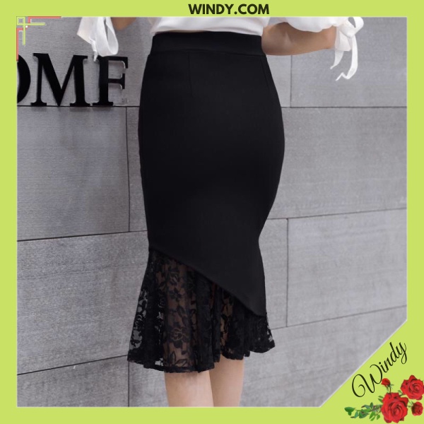 CHÂN VÁY BÚT CHÌ PHỐI REN SIÊU ĐẸP DÀI 60cm