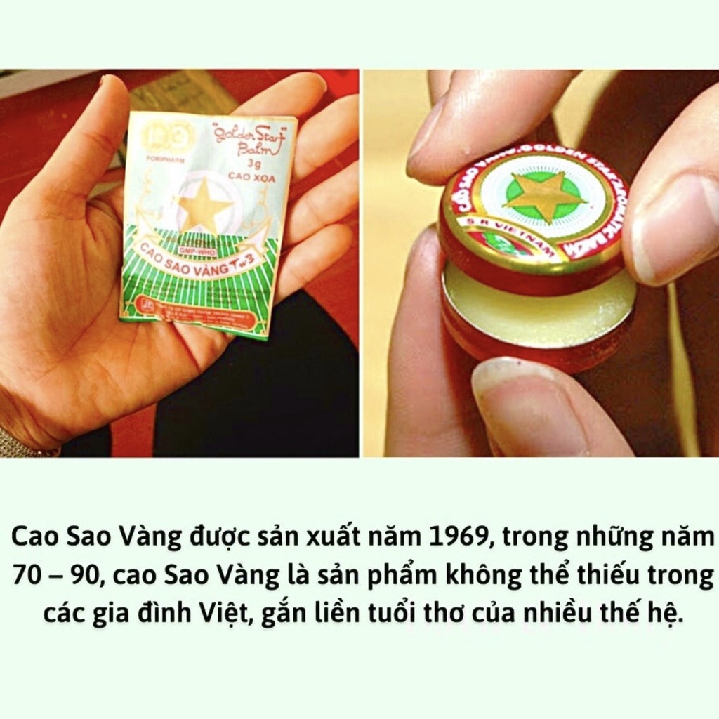 Cao Sao Vàng TW3 - Dầu Cù Là Ngôi Sao Vàng 3g Golden Star Balm