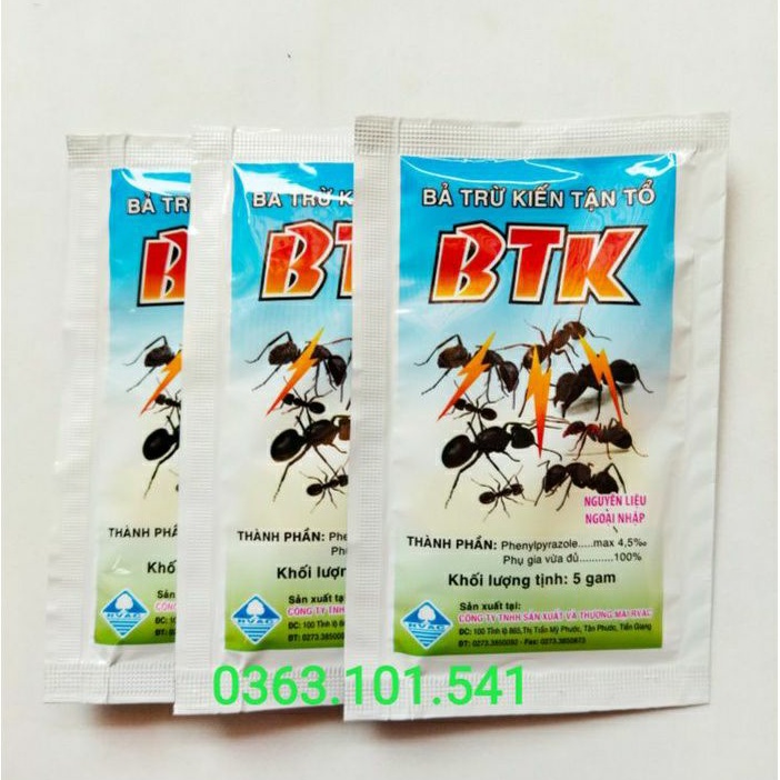 Set 3 Gói Bả Trừ Kiến Tận Tổ BTK gói 5g