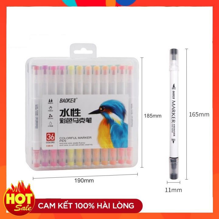 Hộp Bút Lông Màu Hai Đầu Baoke D289 Brush Marker