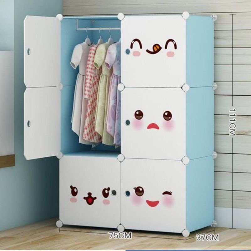 Tủ Nhựa Đa Năng  6 Ô Lắp Ghép Thông Minh Sâu 47cm ( bảo hành 1 năm)