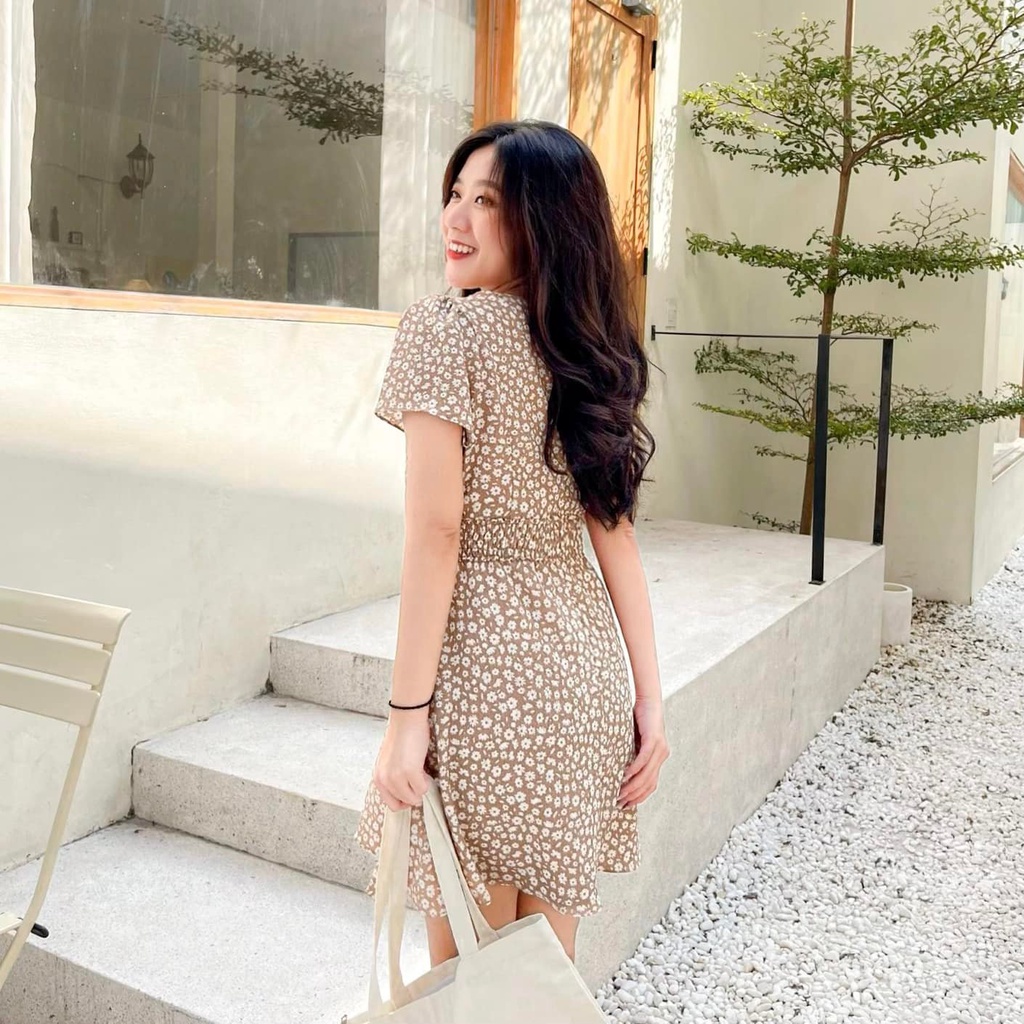 Đầm MISA - đầm hoa nhí smocking eo