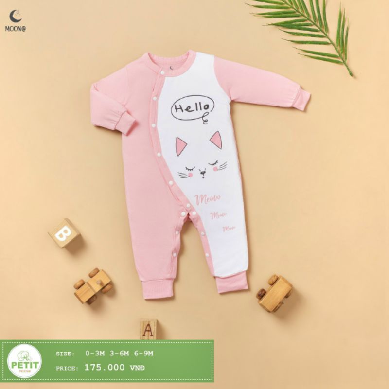 Moon -  Body cài chéo dài tay petit Moon cho bé 3-9kg