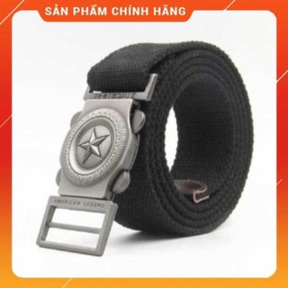 Thắt lưng nam vải dù mặt sao tròn phong cách lính